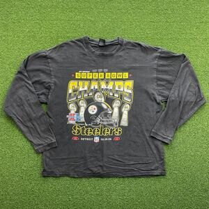 Y2K 2006 NFL Pittsburgh Steelers Super Bowl XL Championship Long Sleeve Shirt XL
